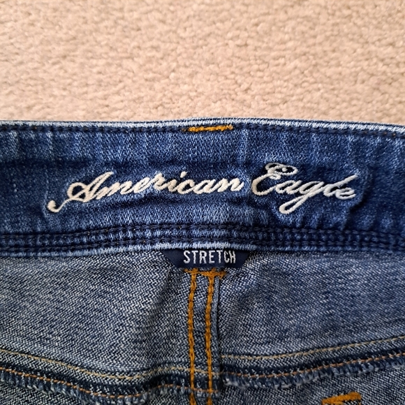 American Eagle Jeans Women's 8 Blue Slim Boot Distressed Denim - Picture 5 of 13